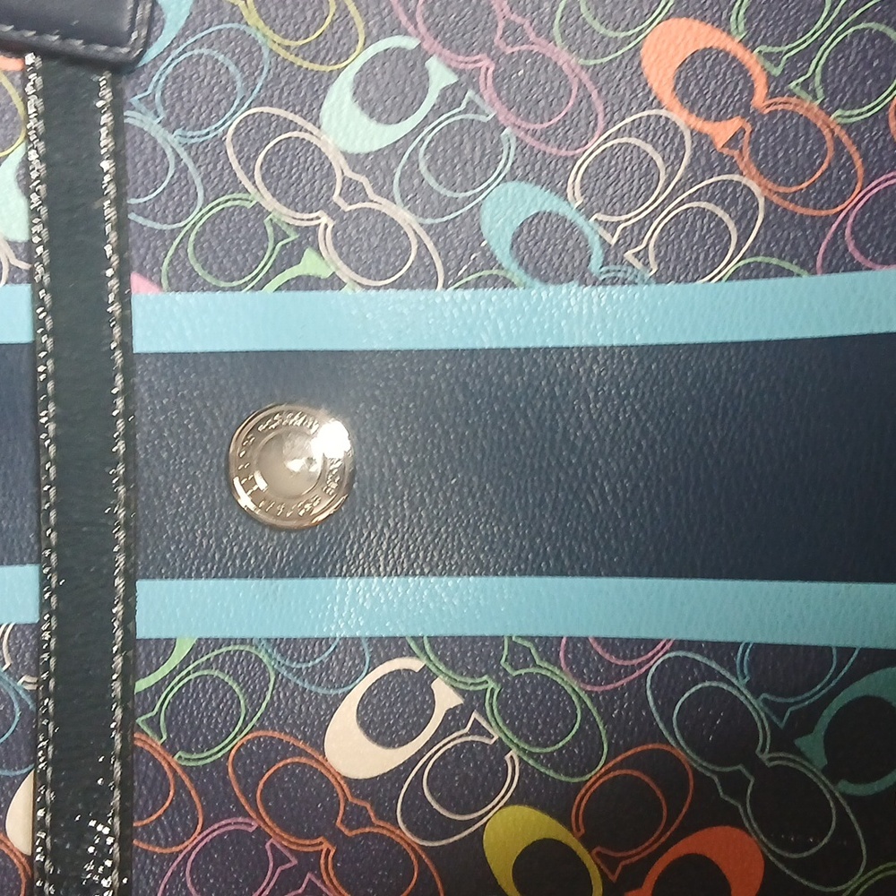 Coach Colorful Monogram Tote Bag - Picture 2 of 16